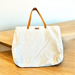 Gucci Cream/Tan Canvas Tote